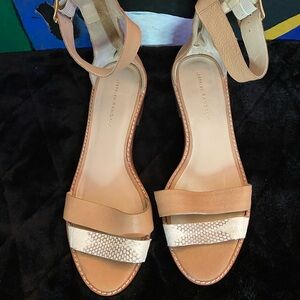 Loeffler Randall Tan and Cream Sandals
